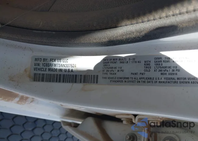 1C6SRFMT5NN307624: 44000817