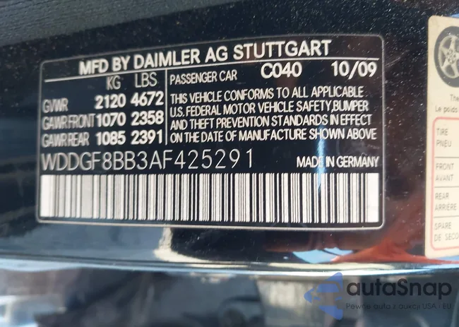 WDDGF8BB3AF425291: 44000863