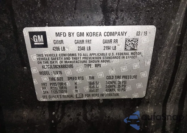 KL7CJLSB2KB882495: 44000876