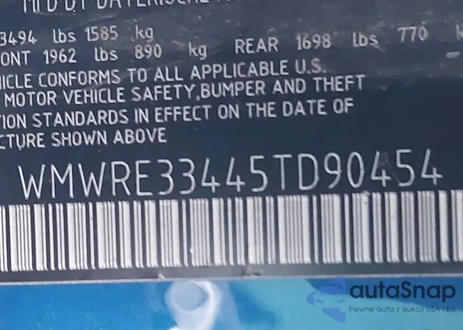 WMWRE33445TD90454: 44000879