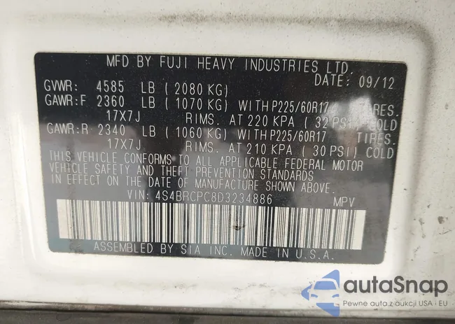 4S4BRCPC8D3234886: 44000986