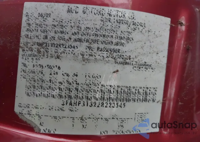 3FAHP31322R223545: 44001057