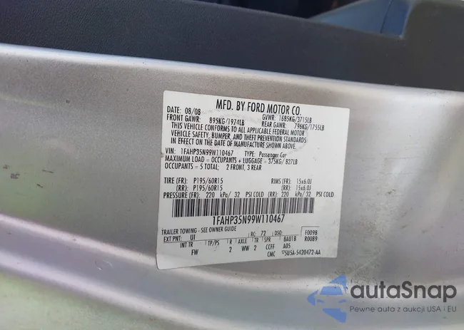 1FAHP35N99W110467: 44001078