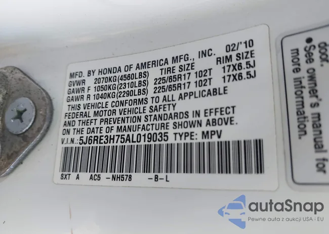 5J6RE3H75AL019035: 44001181