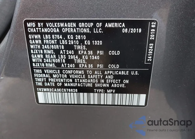 1V2WR2CA3KC578626: 44000265