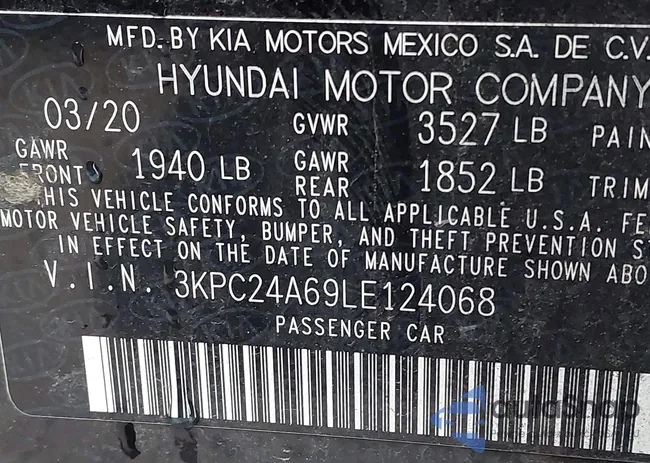 3KPC24A69LE124068: 44000490