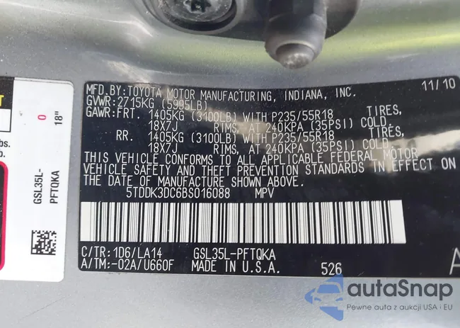 5TDDK3DC6BS016088: 44000548