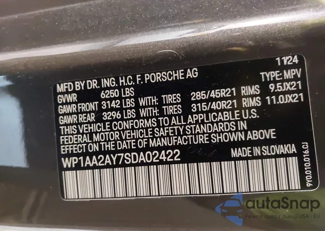 WP1AA2AY7SDA02422: 44000584