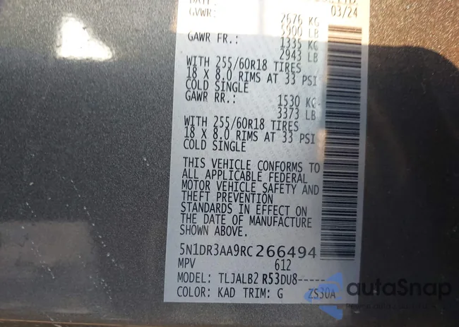 5N1DR3AA9RC266494: 44000624