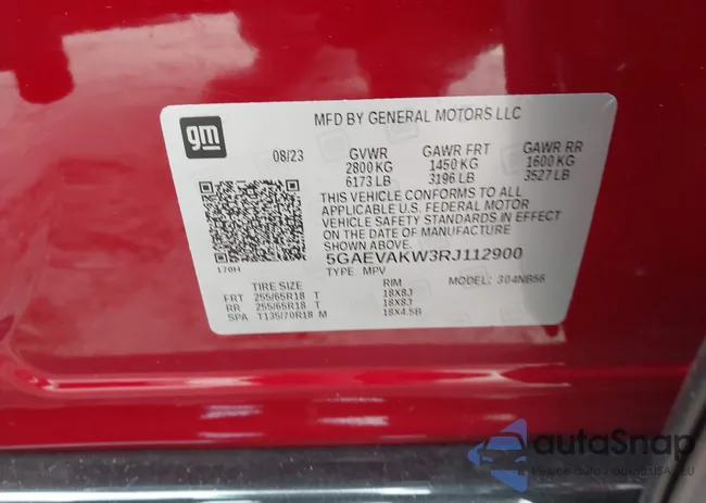 5GAEVAKW3RJ112900: 44001677