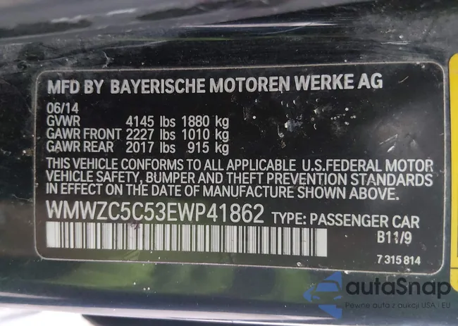 WMWZC5C53EWP41862: 44001746