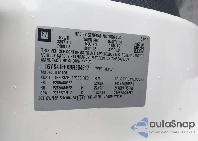 1GYS4JEFXBR284617: 44001809