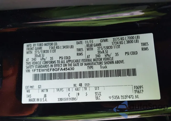 1FTEW1EF8GFA45430: 44001853