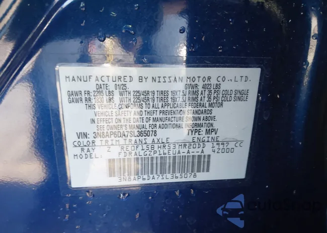 3N8AP6DA7SL365078: 44001871