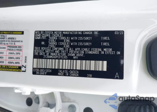 2T2BAMCA0PC015305: 44001893