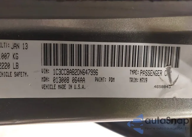 1C3CCBAB2DN647996: 44001927