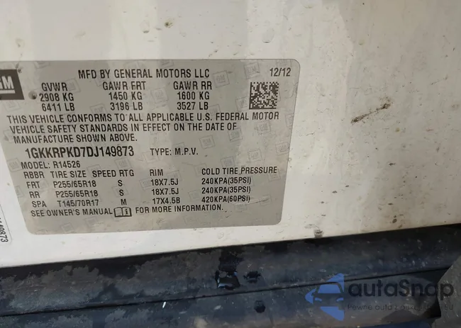 1GKKRPKD7DJ149873: 44001942