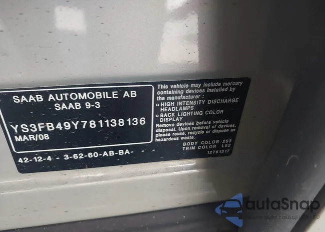 YS3FB49Y781138136: 44002043