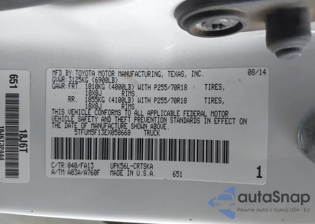 5TFUM5F13EX058668: 44002045