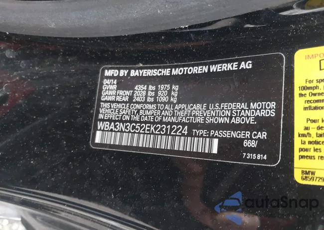 WBA3N3C52EK231224: 44002069