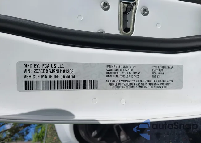 2C3CDXGJ9NH181308: 44002237