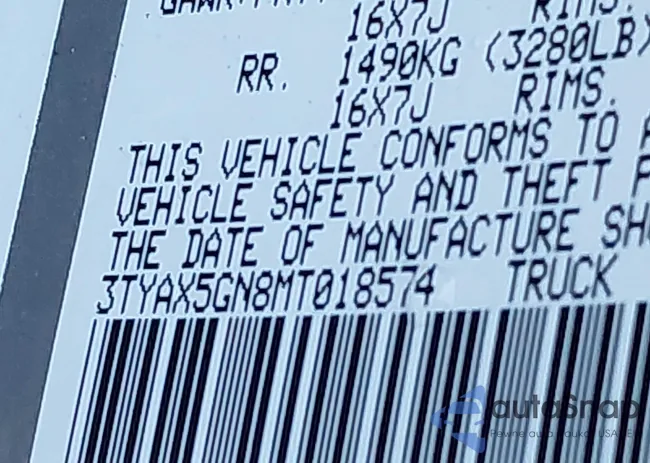 3TYAX5GN8MT018574: 44001259