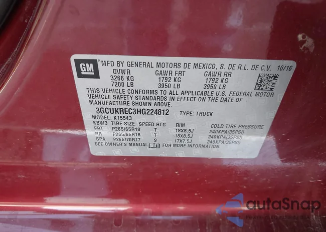 3GCUKREC3HG224812: 44001315