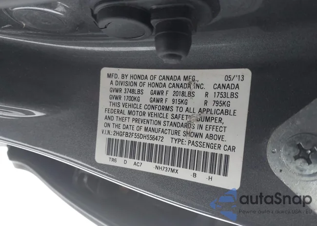 2HGFB2F55DH556472: 44001318