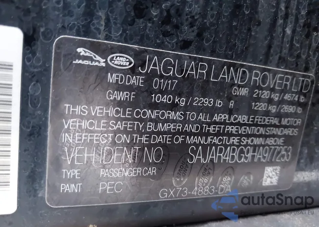 SAJAR4BG9HA977253: 44001332