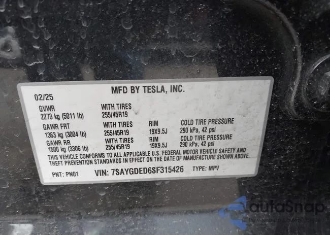 7SAYGDED6SF315426: 44001341