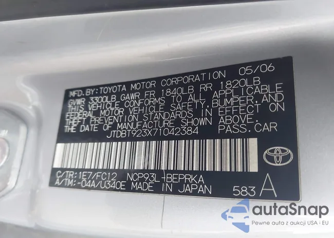 JTDBT923X71042384: 44001382