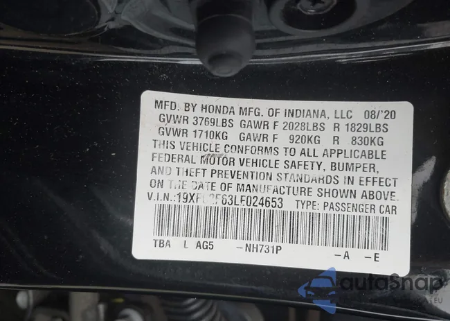 19XFC2F63LE024653: 44001432