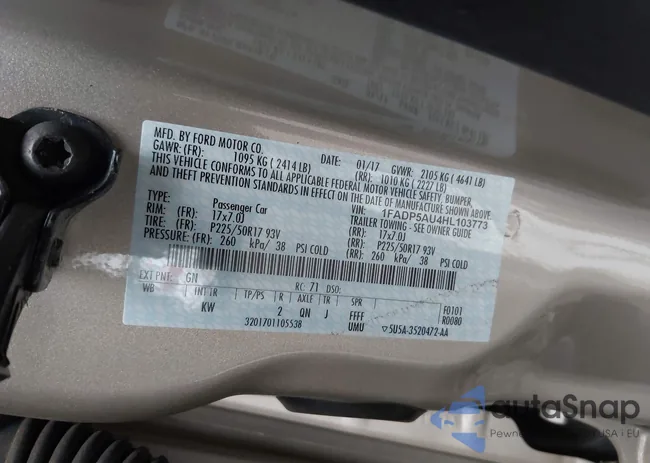 1FADP5AU4HL103773: 44001476