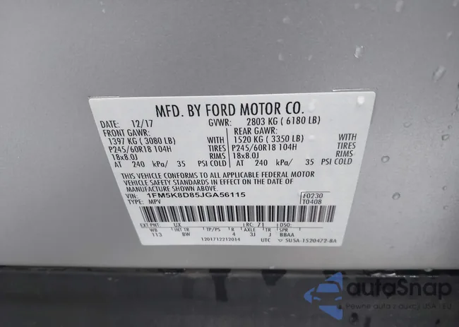 1FM5K8D85JGA56115: 44001498