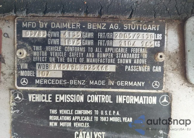 WDBBA45A9DB025468: 44001499