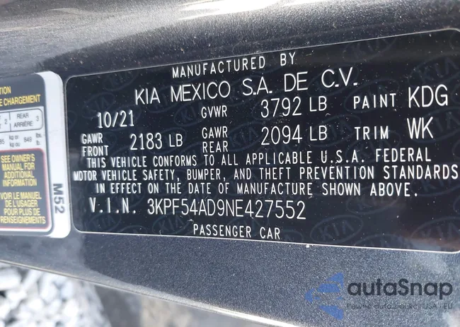 3KPF54AD9NE427552: 44001502