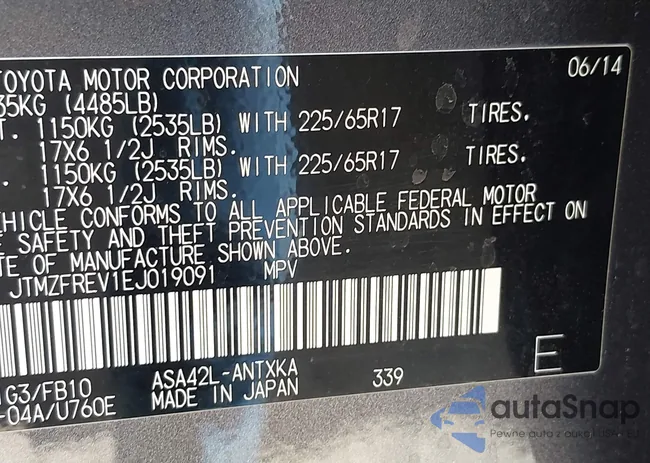 JTMZFREV1EJ019091: 44001513