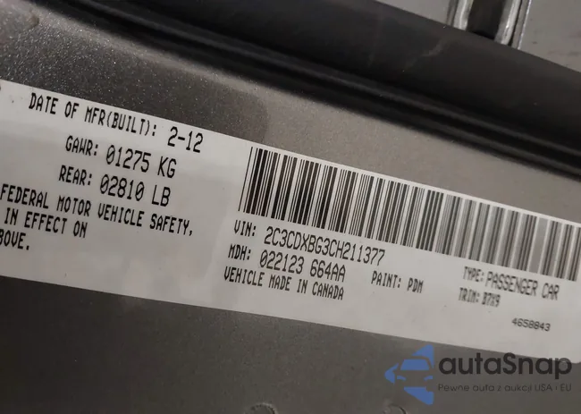 2C3CDXBG3CH211377: 44001571