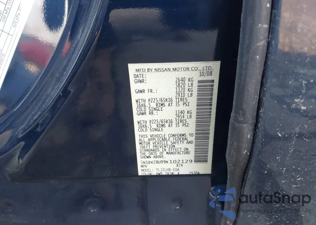 5N1BV28U99N102129: 44001622