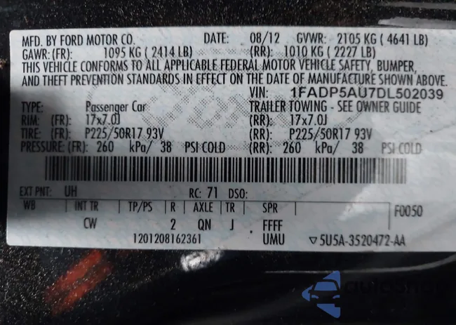 1FADP5AU7DL502039: 44001646