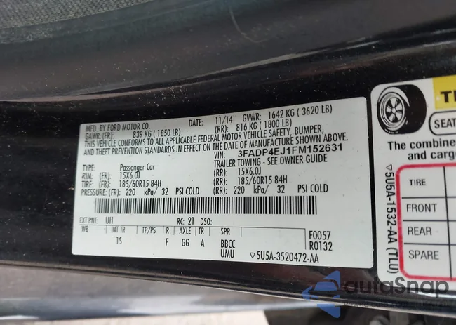 3FADP4EJ1FM152631: 44002709