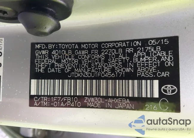 JTDKN3DU1F0456171: 44002954