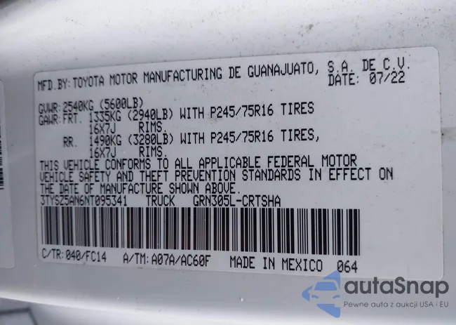 3TYSZ5AN6NT095341: 44002959