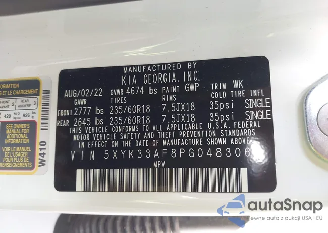 5XYK33AF8PG048306: 44002379