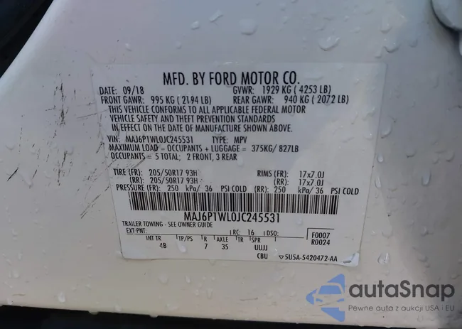 MAJ6P1WL0JC245531: 44002452