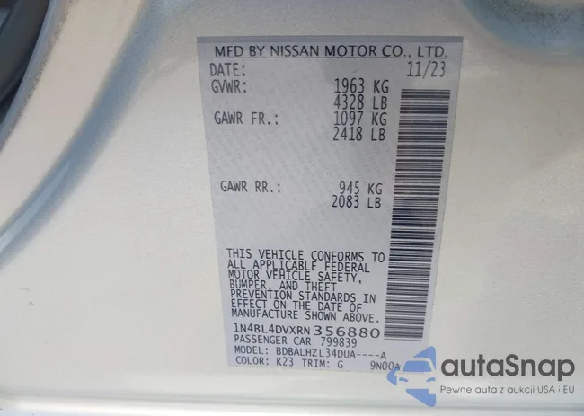 1N4BL4DVXRN356880: 44002653