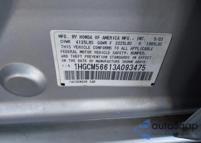 1HGCM56613A093475: 44003702