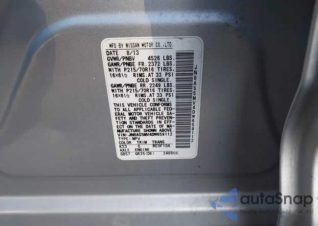 JN8AS5MV4DW659112: 44003709