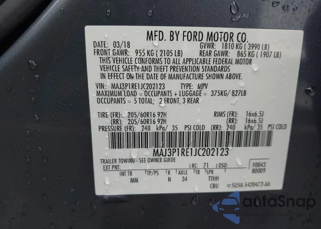 MAJ3P1RE1JC202123: 44003778