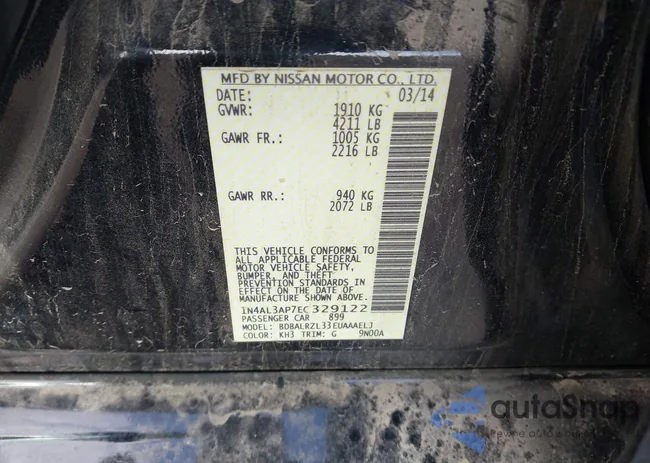 1N4AL3AP7EC329122: 44003932